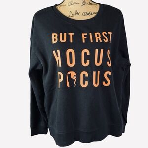 FIFTH‎ SUN HALLOWEEN BLACK ORANGE HOCUS POCUS BLACK SWEATSHIRT WOMEN'S SZ LARGE